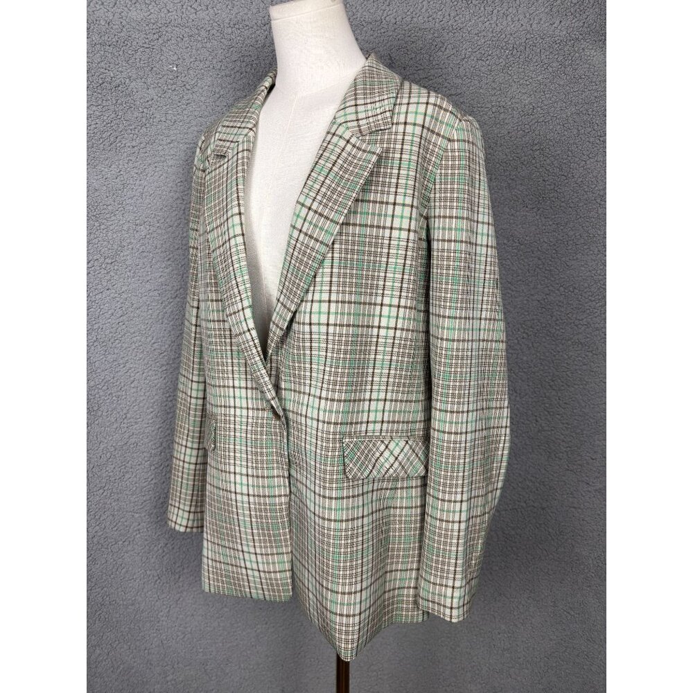 On 34th Women's Plaid Boyfriend Blazer Size Large Multicolor Single Button NWT's - Picture 4 of 8